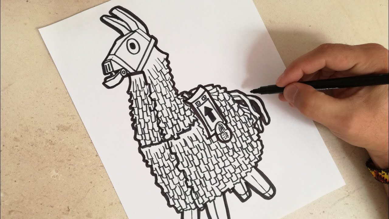 COMO DIBUJAR LA LLAMA PIÑATA DE FORTNITE, dibujos de A La Llama De Fortnite, como dibujar A La Llama De Fortnite paso a paso