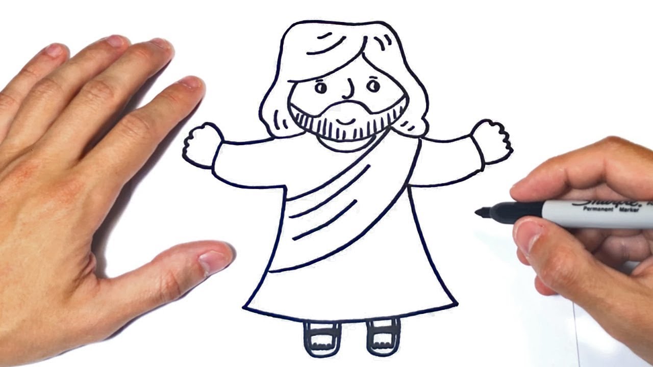 Como dibujar a Jesus  Dibujo de Jesus de Nazaret, dibujos de A Jesus, como dibujar A Jesus paso a paso