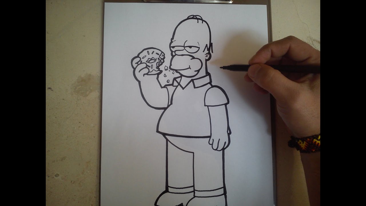 COMO DIBUJAR A HOMERO SIMPSON  how to draw homer simpson, dibujos de A Homero Simpson, como dibujar A Homero Simpson paso a paso