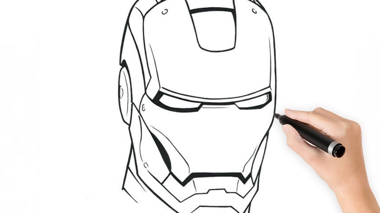Como Dibujo a Iron man Endgame paso a paso, dibujos de A Iron Man, como dibujar A Iron Man paso a paso