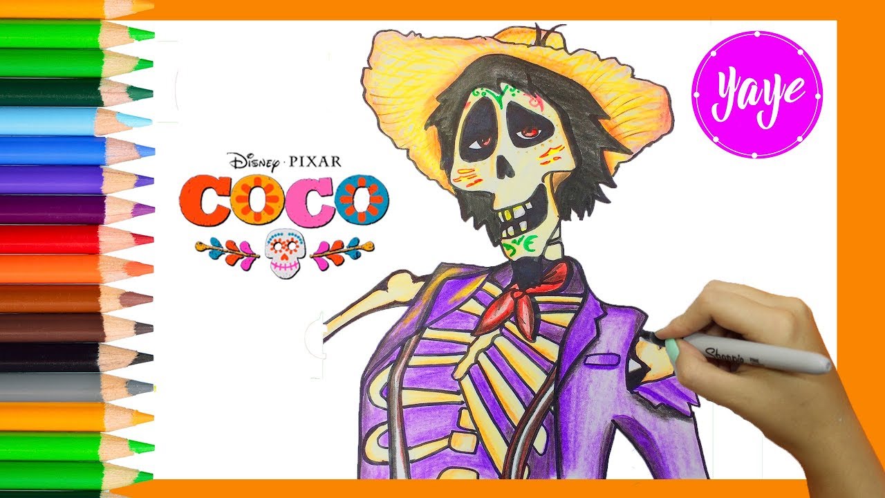 Como dibujar a Héctor de Coco Disney Pixar-How to draw Hector for kids-Yaye, dibujos de A Hector De Coco, como dibujar A Hector De Coco paso a paso