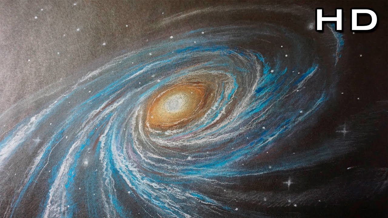 Cómo Dibujar una Galaxia y Estrellas Paso a Paso con Lápices Pastel, dibujos de Una Galaxia, como dibujar Una Galaxia paso a paso