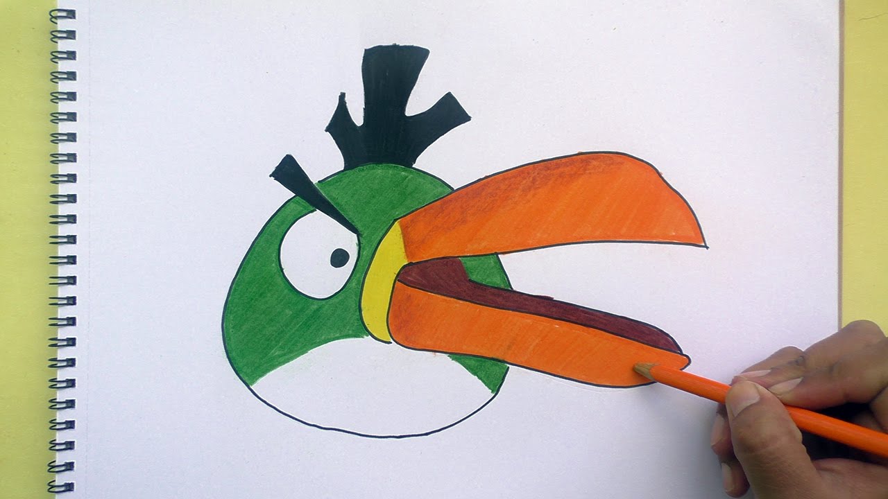 Dibujando y pintando a Hal (Angry Birds) - Drawing and painting Hal (Angry  Birds), dibujos de A Hal De Angry Birds, como dibujar A Hal De Angry Birds paso a paso