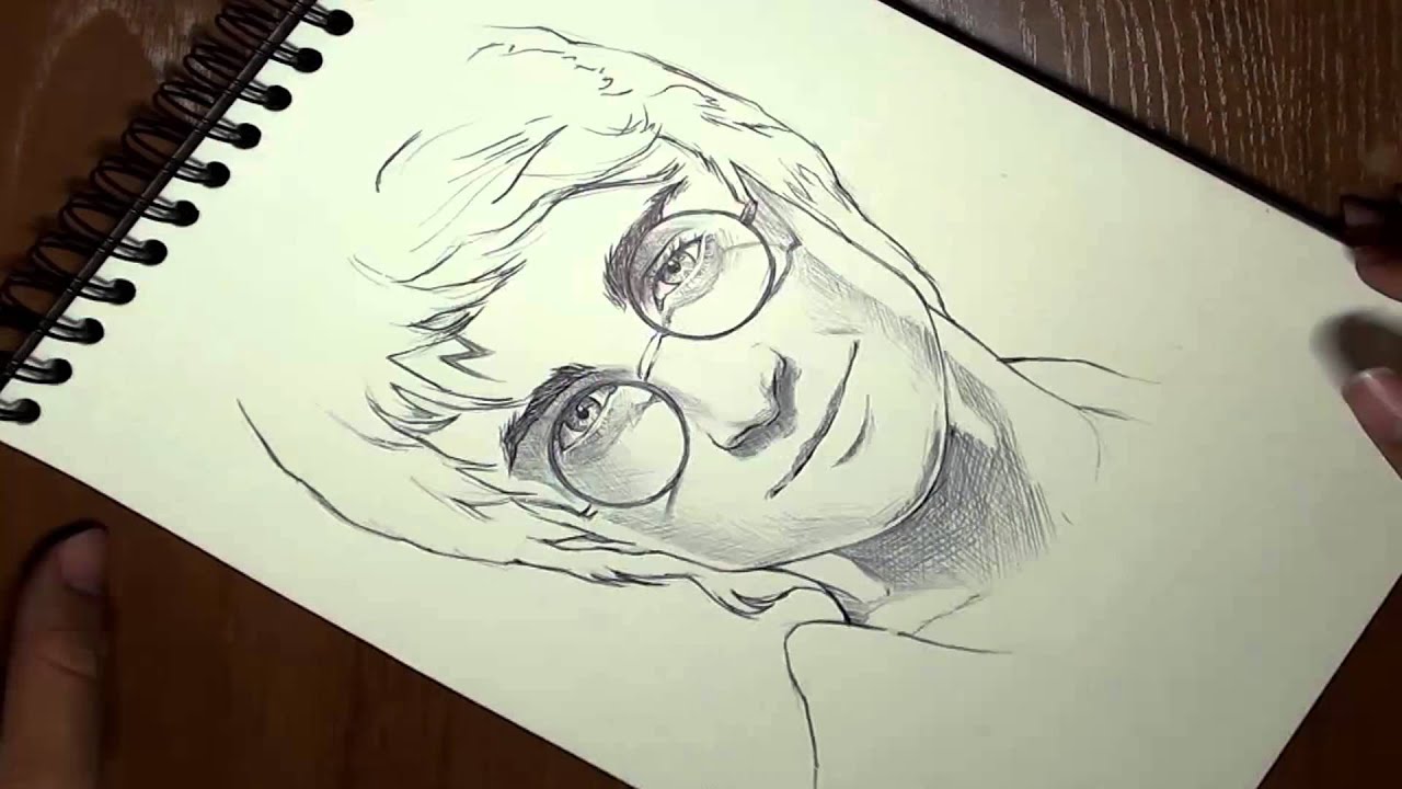 Cómo dibujar a Harry Potter en 3 minutos timelapse (How to draw Harry  Potter in 3 minutes), dibujos de A Harry Potter, como dibujar A Harry Potter paso a paso