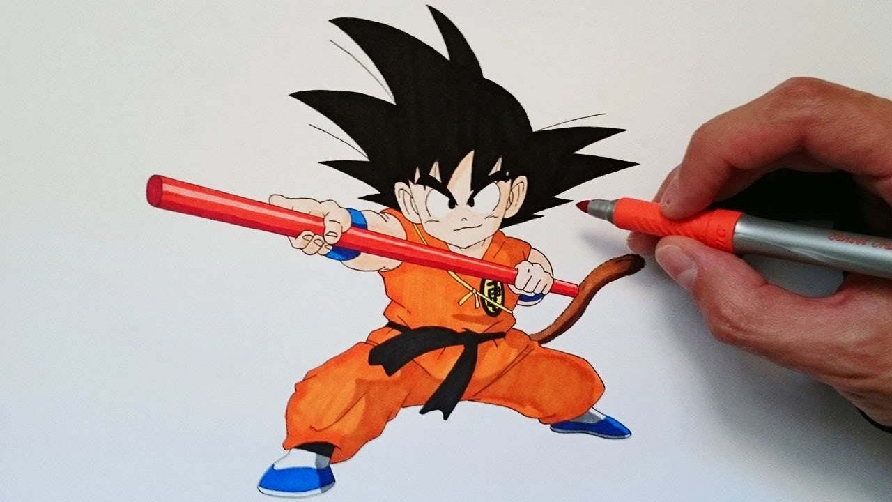 Cómo dibujar a Goku niño explicado paso a paso, dibujos de A Gokú De Niño, como dibujar A Gokú De Niño paso a paso