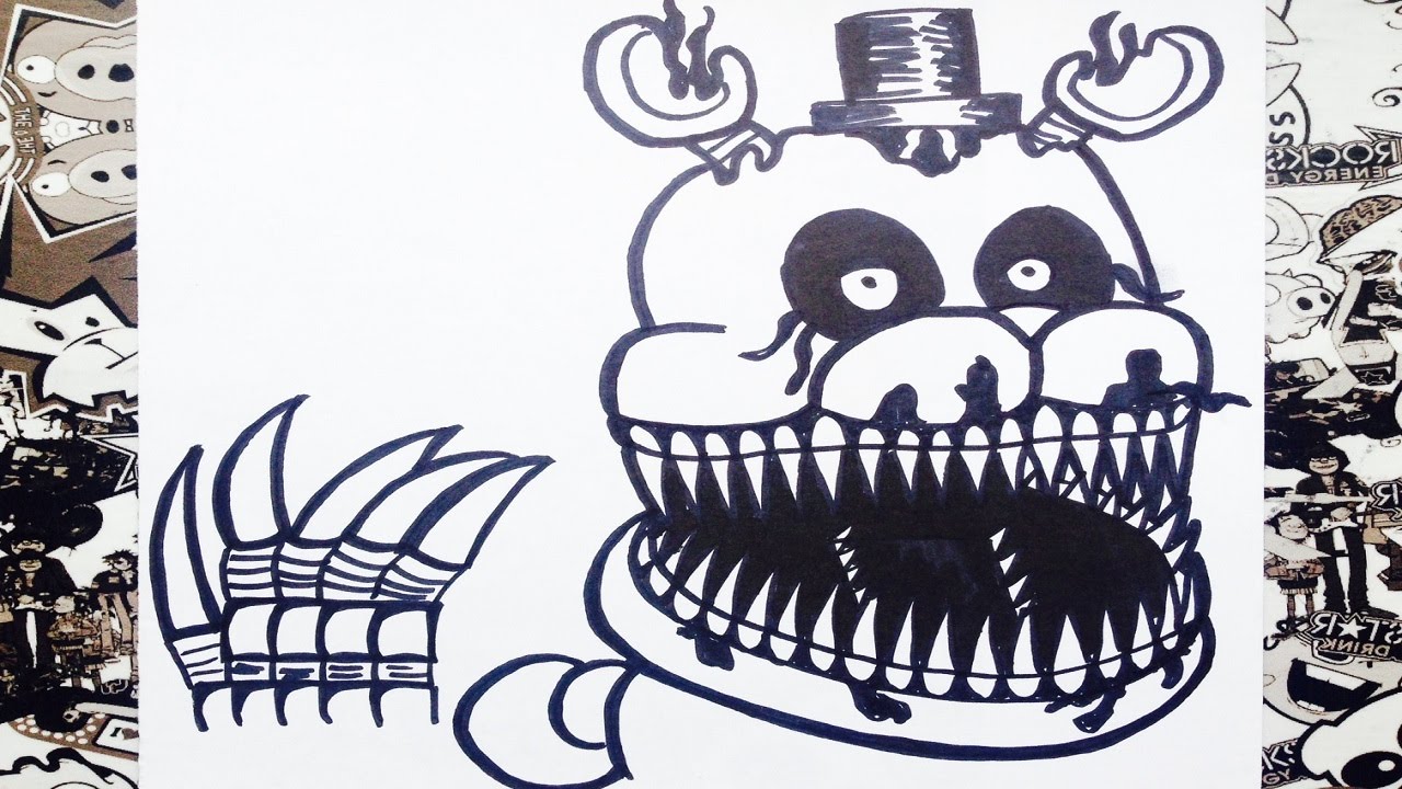 Como dibujar a nightmare de five nights at freddy's 4  how to draw  nightmare, dibujos de A Freddy Nightmare De Fnaf, como dibujar A Freddy Nightmare De Fnaf paso a paso