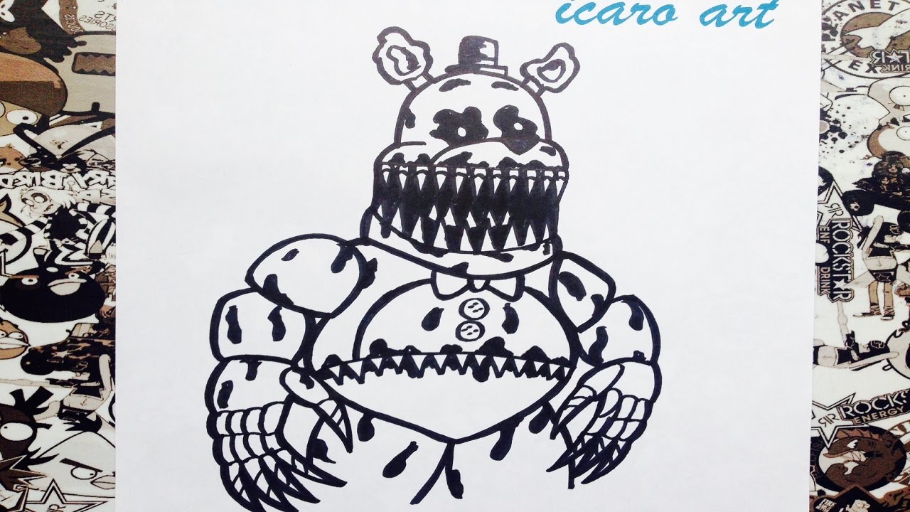 Como dibujar a fredbear de five nights at freddy's 4  how to draw fredbear, dibujos de A Freddy Nightmare De Fnaf, como dibujar A Freddy Nightmare De Fnaf paso a paso