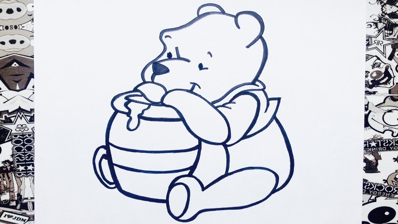 Como dibujar a winnie pooh  how to draw winnie the pooh  como desenhar  winnie pooh, dibujos de Winnie Pooh, como dibujar Winnie Pooh paso a paso