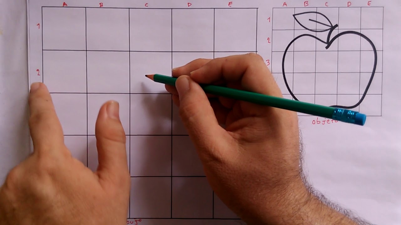 (1) Dibujo en cuadricula -  Escala 2:1 -  (Dibujo Ampliado el doble de grande  al objeto), dibujos de A Escala, como dibujar A Escala paso a paso