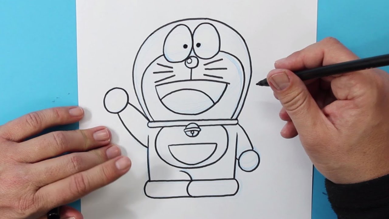 Cómo dibujar a Doraemon - How to draw Doraemon, dibujos de A Doraemon, como dibujar A Doraemon paso a paso