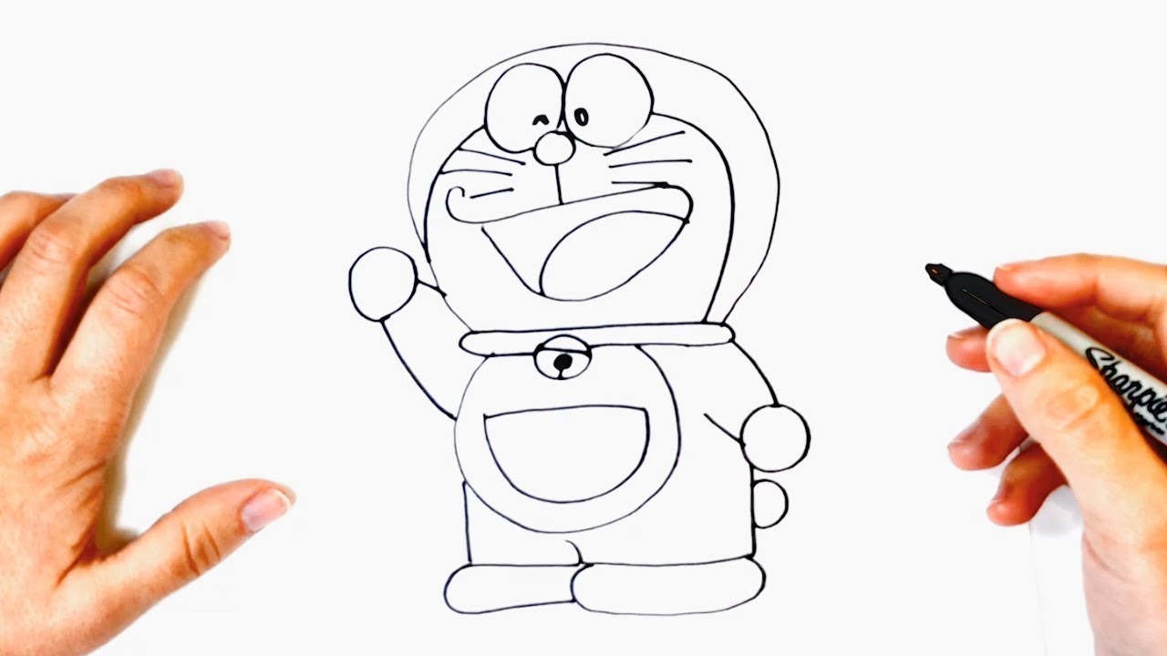 Cómo dibujar a Doraemon paso a paso  Dibujos Para Niños Pequeños, dibujos de A Doraemon, como dibujar A Doraemon paso a paso