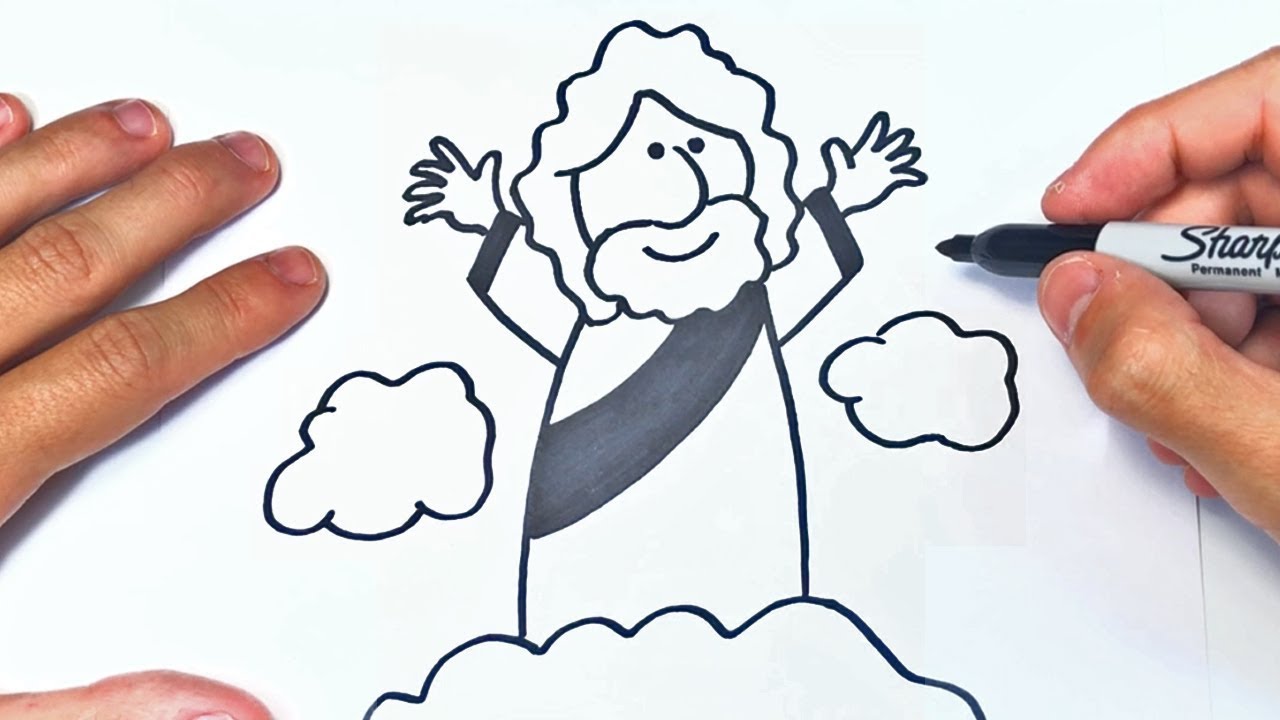 Cómo dibujar a Dios Paso a Paso  Dibujo de Dios, dibujos de A Dios, como dibujar A Dios paso a paso