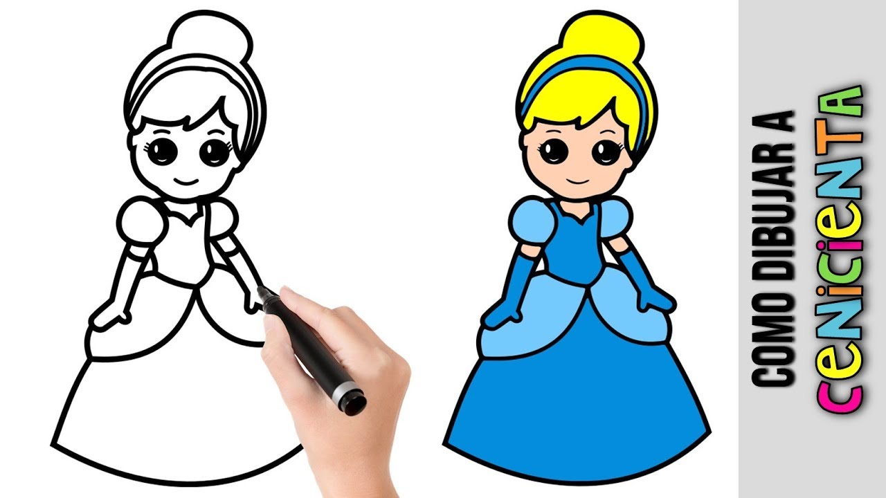 Como Dibujar La Cenicienta ★ Princesa De Disney ★ Dibujos Fáciles Para  Dibujar Paso A Paso, dibujos de A Cenicienta De Disney, como dibujar A Cenicienta De Disney paso a paso