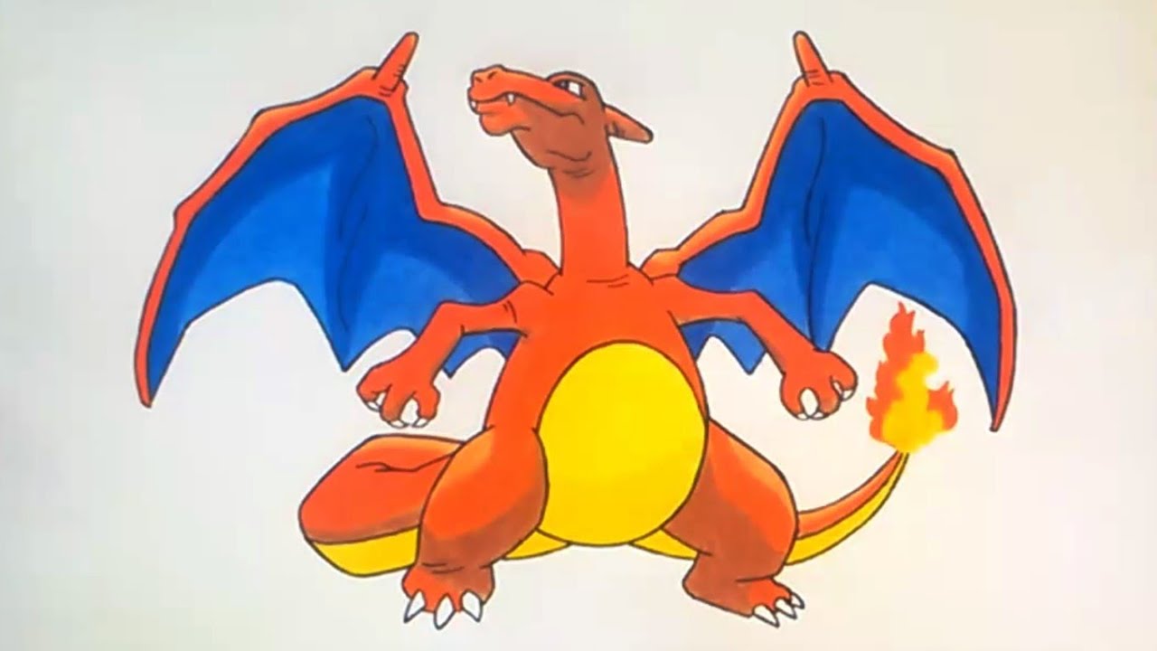 Cómo dibujar a Charizard (Pokemon Go) - How to draw Charizard (Pokemon), dibujos de A Charizard De Pokémon, como dibujar A Charizard De Pokémon paso a paso