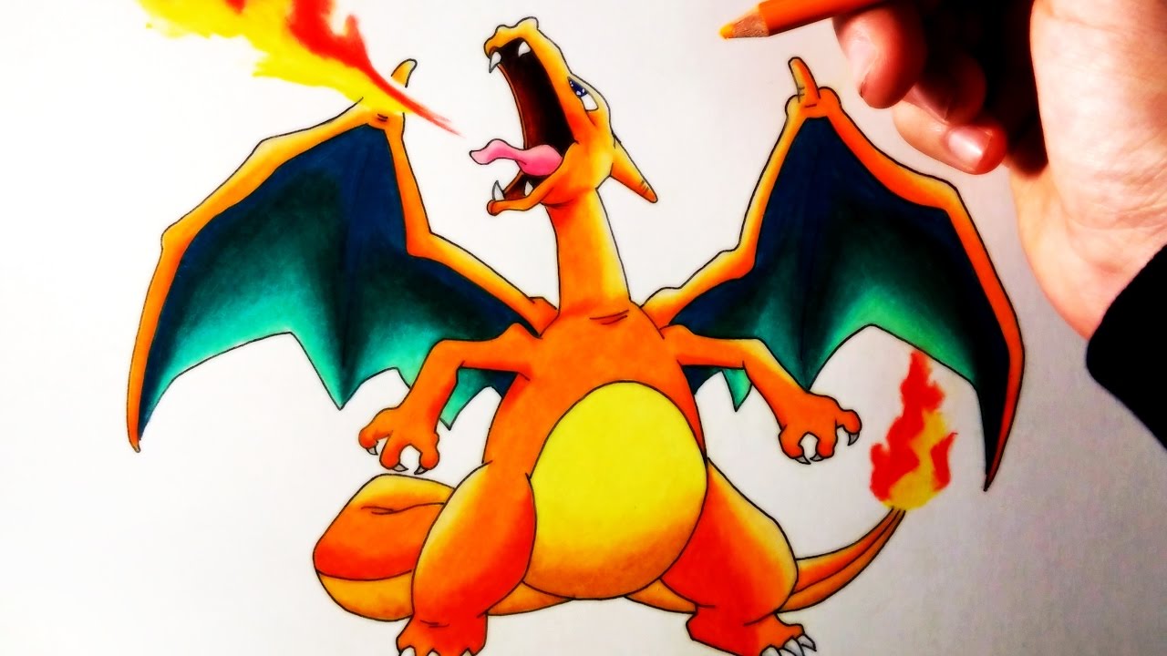 Cómo Dibujar a Charizard  How to Draw Charizard  Pokemon  ArteMaster, dibujos de A Charizard De Pokémon, como dibujar A Charizard De Pokémon paso a paso
