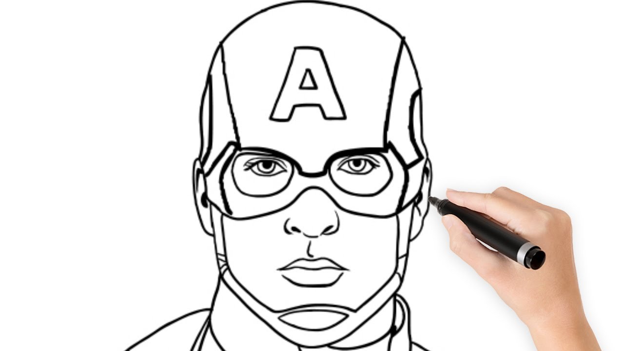 Como dibujar al Capitán América paso a paso - How to draw Captain America  step by step, dibujos de A Capitan America, como dibujar A Capitan America paso a paso