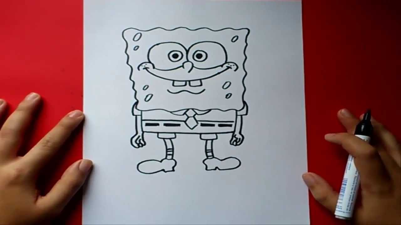 Como dibujar a Bob esponja paso a paso - Bob esponja  How to draw Sponge  bob - Sponge bob, dibujos de A Bob Esponja, como dibujar A Bob Esponja paso a paso