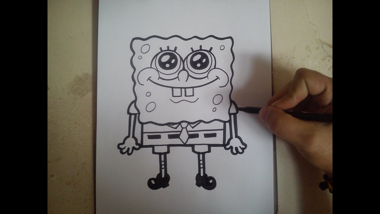 COMO DIBUJAR A BOB ESPONJA  how to draw sponge bob, dibujos de A Bob Esponja, como dibujar A Bob Esponja paso a paso