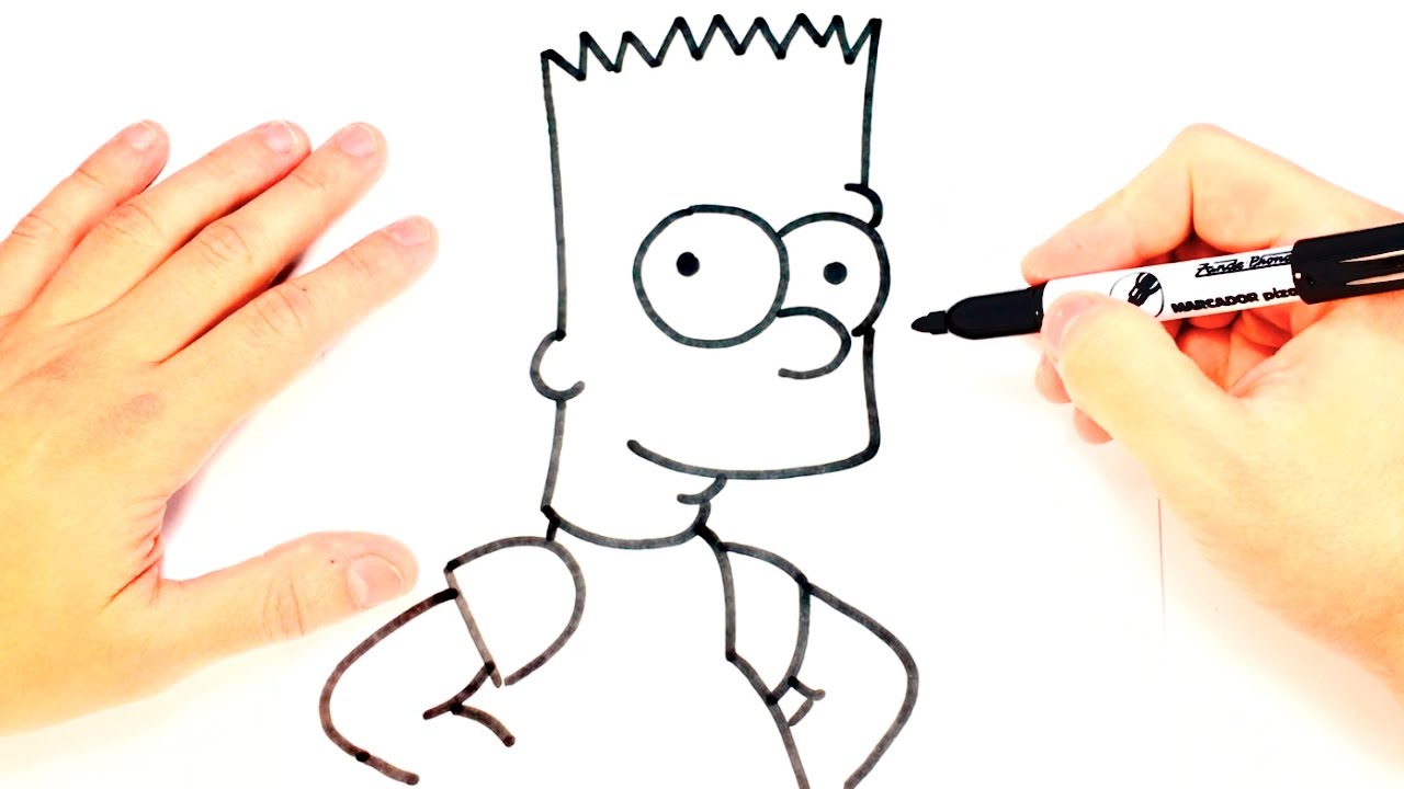 Como dibujar a Bart Simpson paso a paso  Dibujo facil Bart Simpson, dibujos de A Bart Simpson, como dibujar A Bart Simpson paso a paso