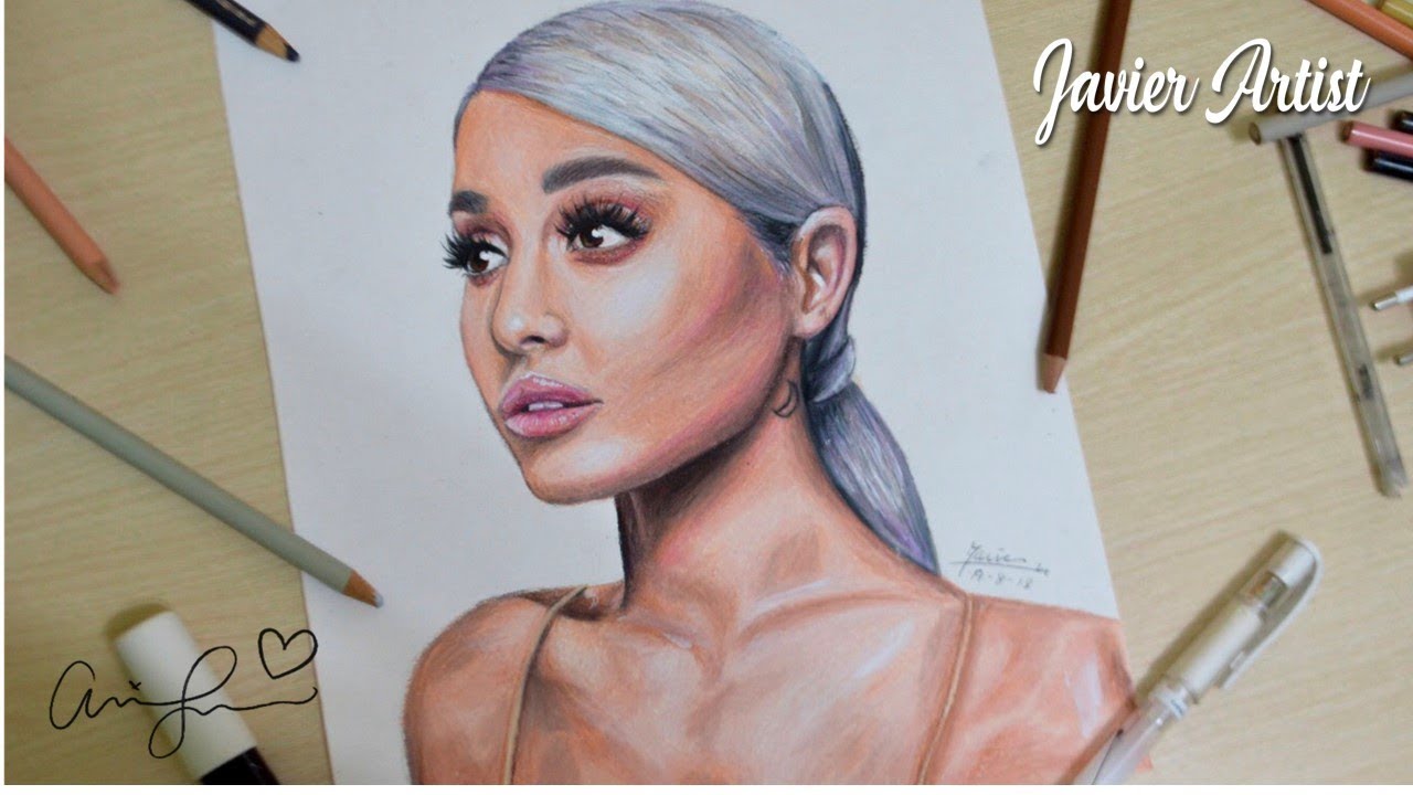 Dibujando a Ariana Grande- SWEETENER 🍰 JAVIER ARTIST, dibujos de A Ariana Grande, como dibujar A Ariana Grande paso a paso