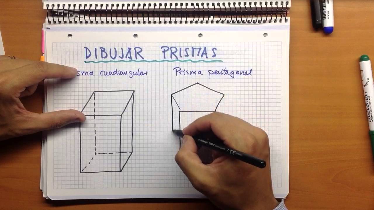 Dibujar prismas, dibujos de 5 Prismas, como dibujar 5 Prismas paso a paso