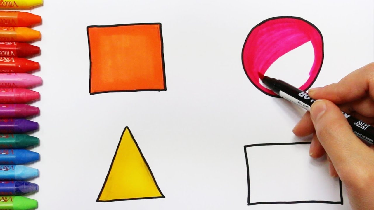 Formas Geométricas  Cómo dibujar y colorear los para niños, dibujos de Formas, como dibujar Formas paso a paso