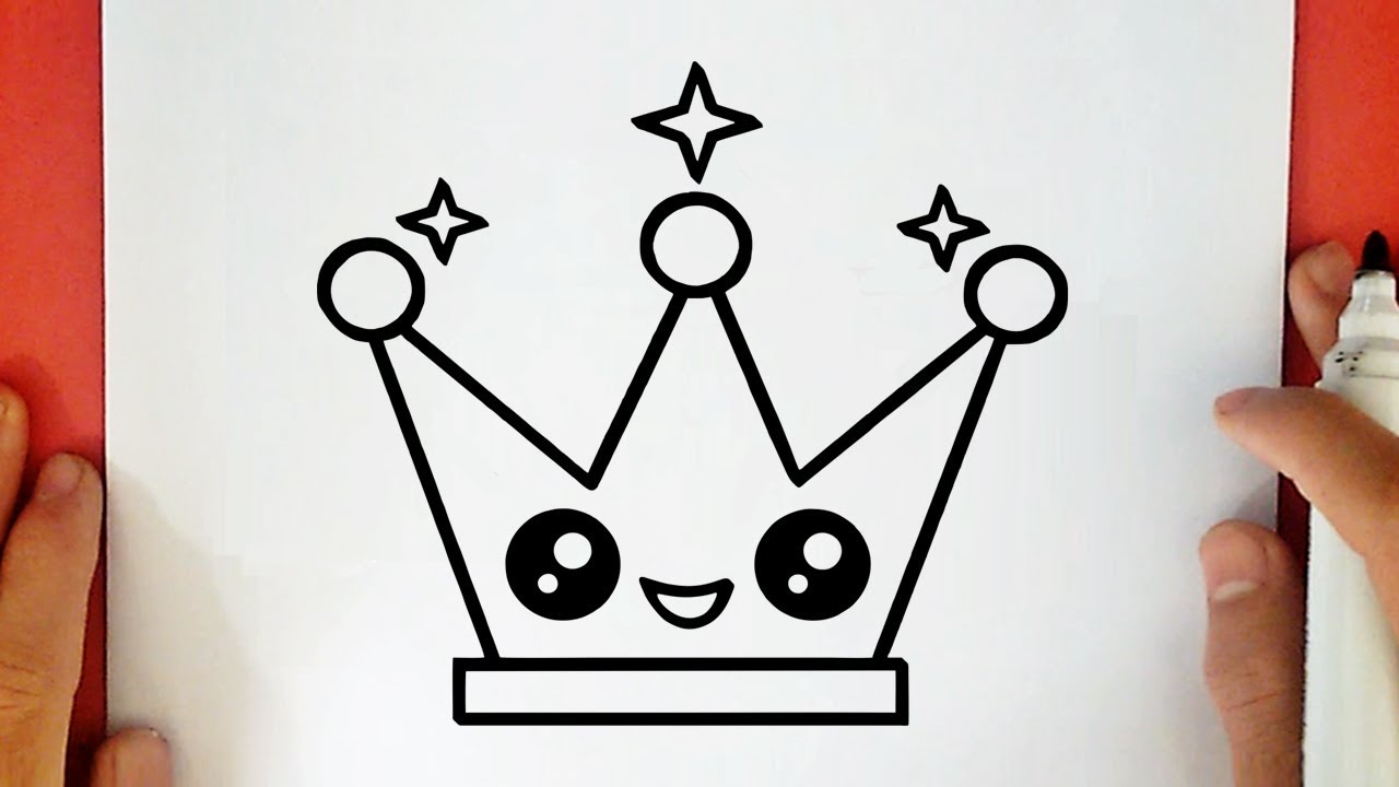 COMO DIBUJAR UNA CORONA KAWAII, dibujos de Una Corona, como dibujar Una Corona paso a paso