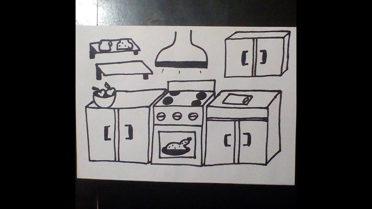 Como dibujar una cocina Как нарисовать милые рисунки, dibujos de Una Cocina, como dibujar Una Cocina paso a paso