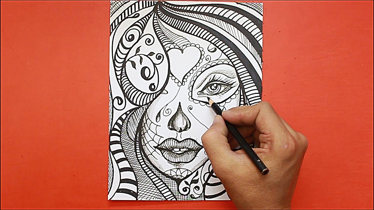 Dibujando Rostro Mujer estilo Mandala│Drawing mandala, dibujos de Una Cara De Mujer Estilo Mándala, como dibujar Una Cara De Mujer Estilo Mándala paso a paso