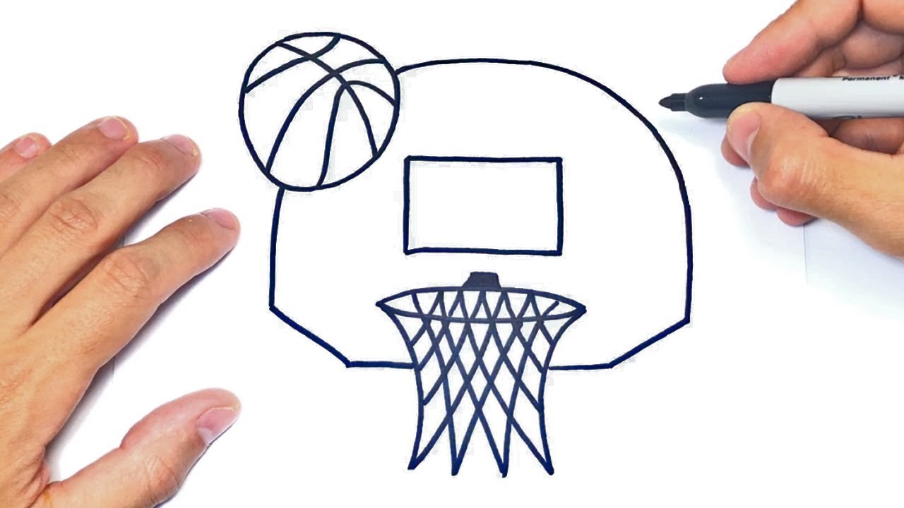 Como dibujar una Canasta de Baloncesto o Basket, dibujos de Una Canasta De Baloncesto, como dibujar Una Canasta De Baloncesto paso a paso