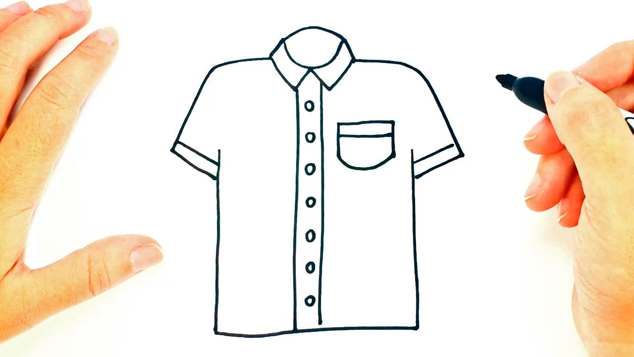 Cómo dibujar una Camisa paso a paso  Dibujo fácil de una Camisa, dibujos de Una Camisa, como dibujar Una Camisa paso a paso