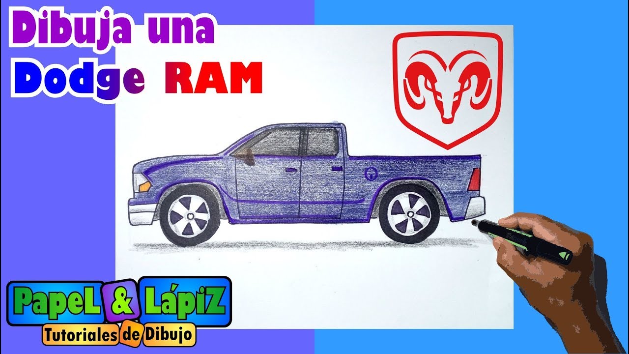 Aprende a dibujar una camioneta Dodge Ram con medidas, dibujos de Una Camioneta 4X4, como dibujar Una Camioneta 4X4 paso a paso