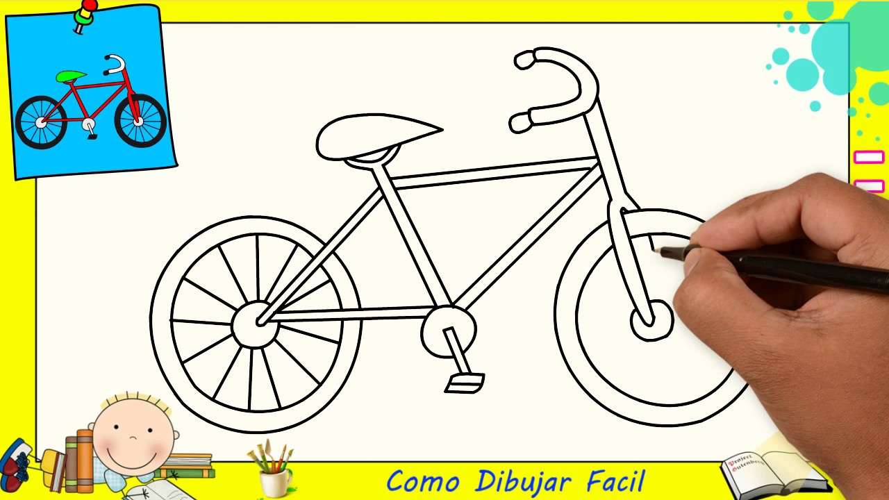 Dibujos fáciles – cómo dibujar una bicicleta fácil para niños – CARA BIN  BON BAND, dibujos de Una Bicicleta, como dibujar Una Bicicleta paso a paso