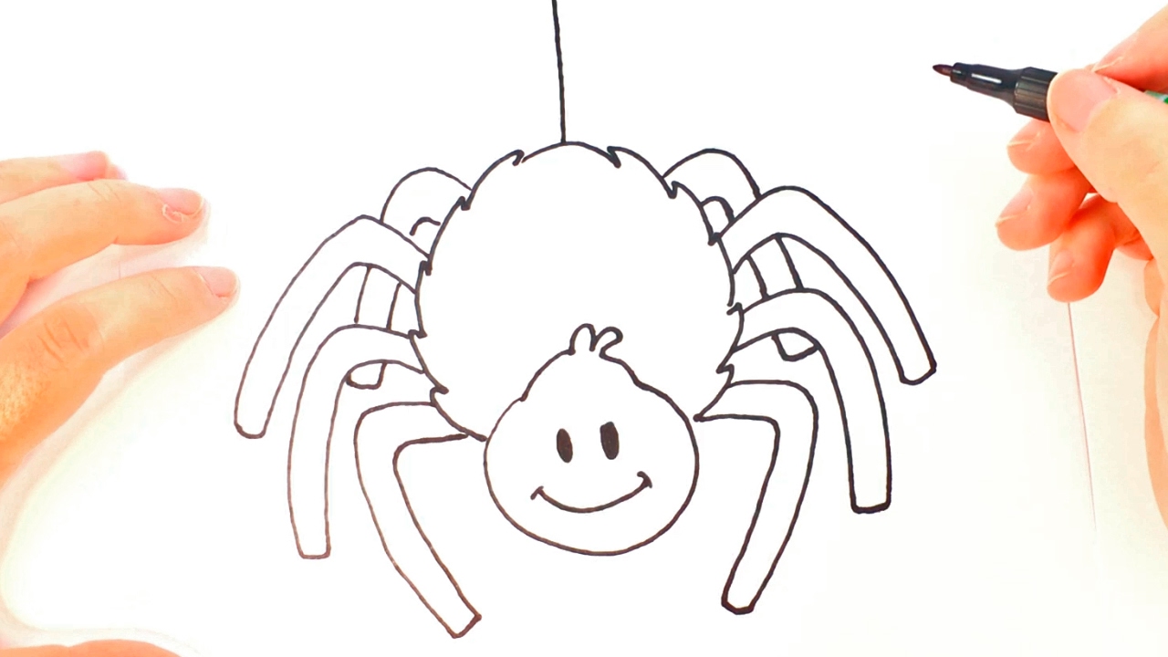 Cómo dibujar una Araña para niños  Dibujo de Araña paso a paso, dibujos de Una Araña, como dibujar Una Araña paso a paso