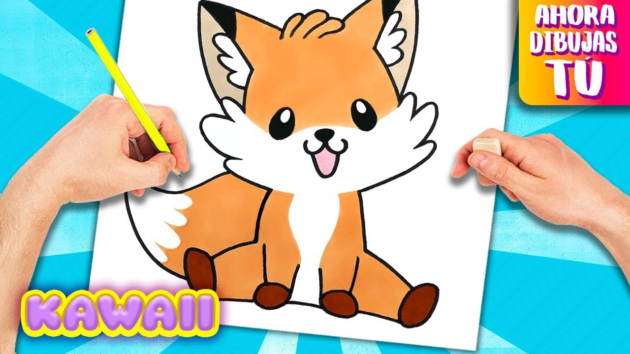 How to draw a KAWAII FOX - Kawaii Animals, dibujos de Un Zorro Kawaii, como dibujar Un Zorro Kawaii paso a paso