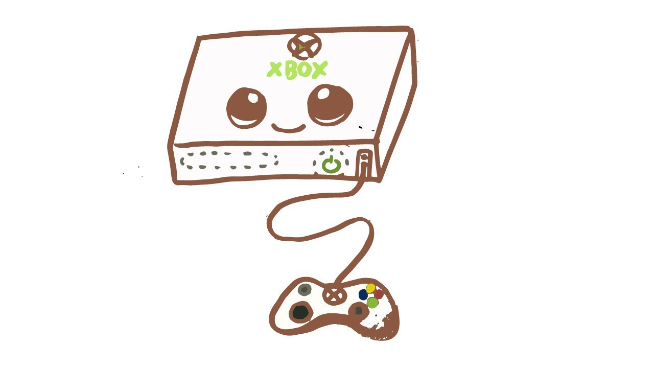 Cómo dibujar Xbox Kawaii, dibujos de Un Xbox, como dibujar Un Xbox paso a paso