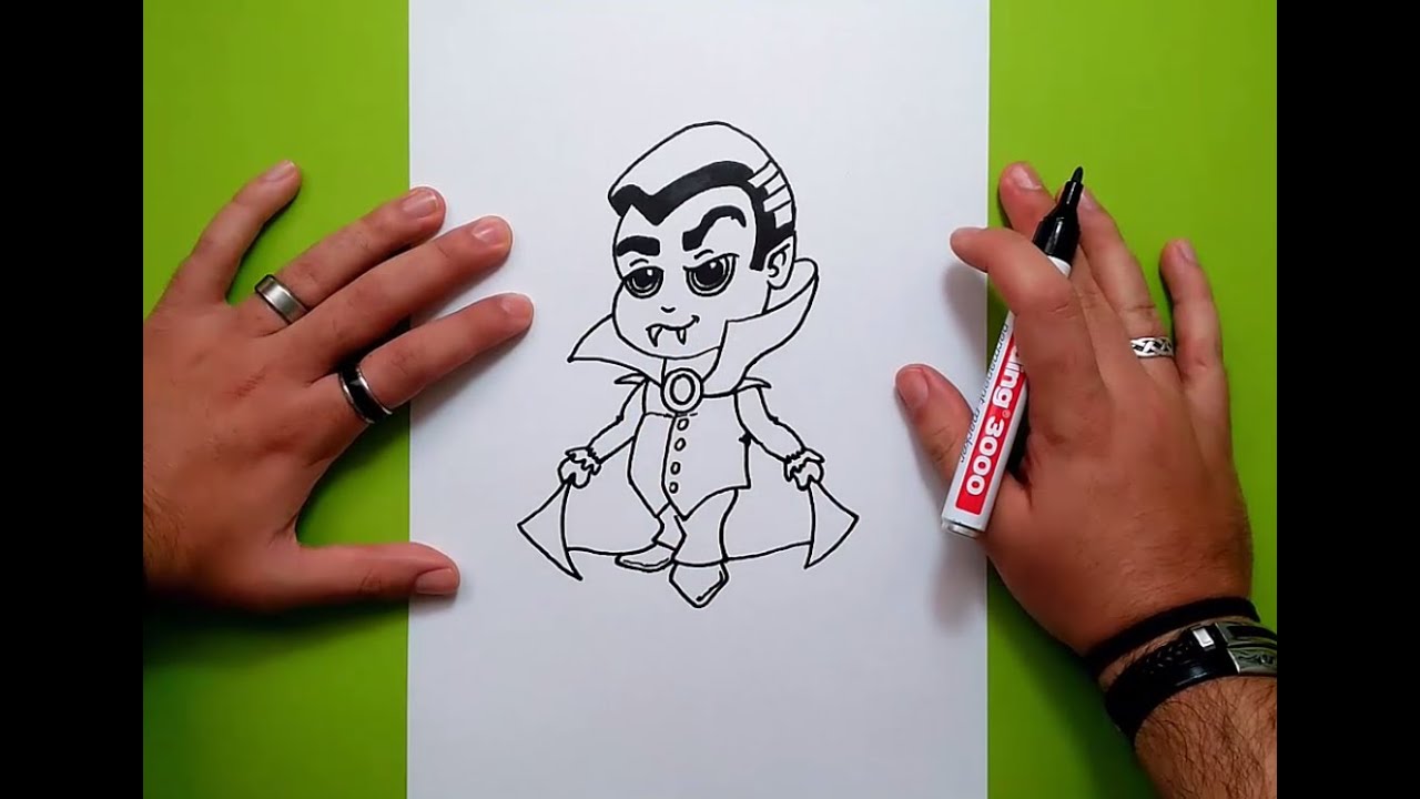 Como dibujar un vampiro paso a paso 4  How to draw a vampire 4, dibujos de Un Vampiro, como dibujar Un Vampiro paso a paso