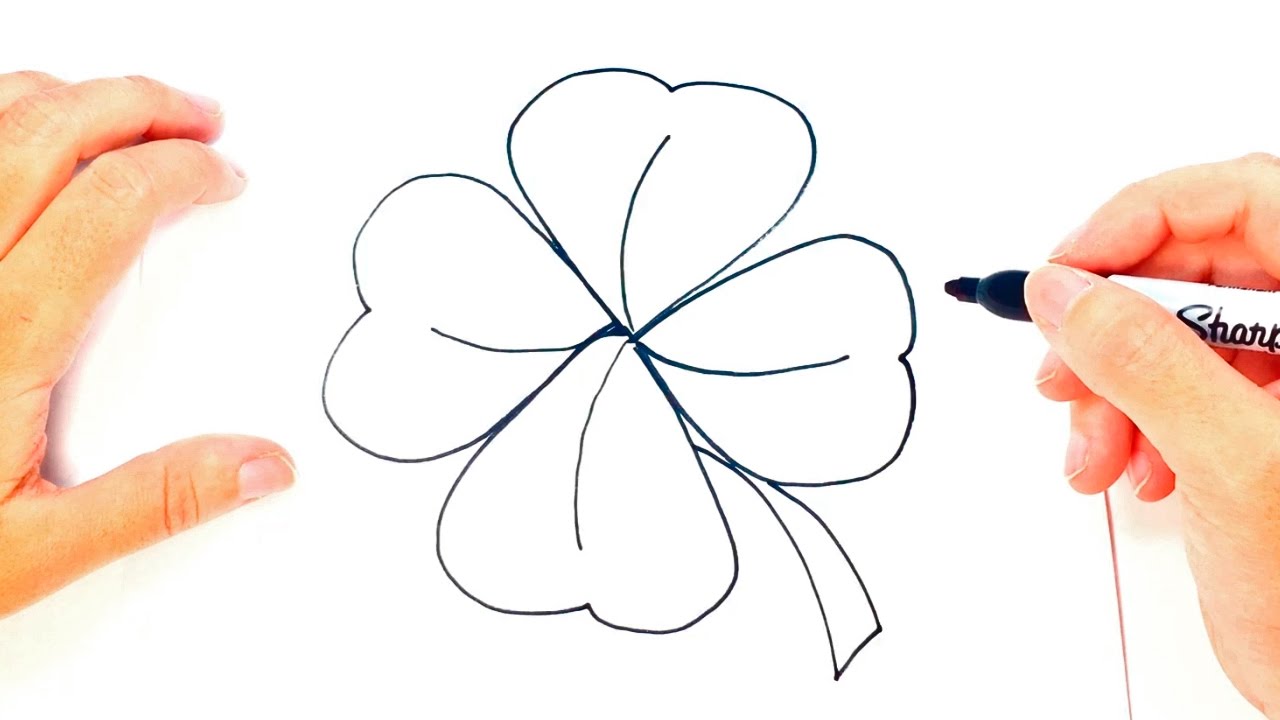 Cómo dibujar un Trébol paso a paso  Dibujo fácil de Trébol, dibujos de Un Trébol, como dibujar Un Trébol paso a paso
