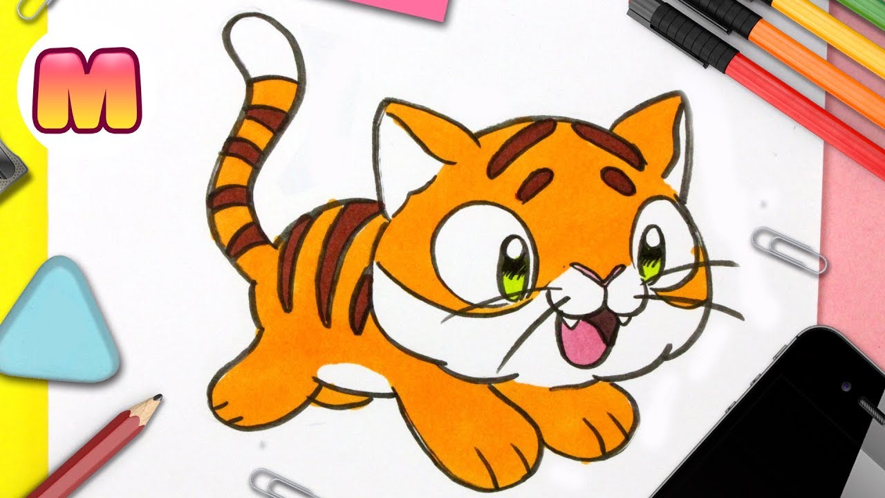 COMO DIBUJAR UN TIGRE KAWAII 🐯Fácil 🐯Paso a paso - Como dibujar animales  kawaii, dibujos de Un Tigre Kawaii, como dibujar Un Tigre Kawaii paso a paso