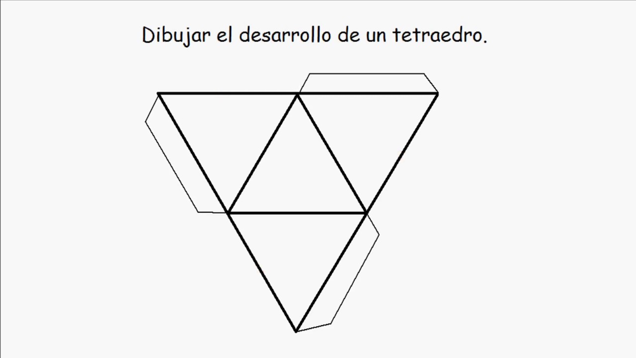 Cómo dibujar el desarrollo de un tetraedro -  Tutorial fácil -  Paso a paso -   How to make a tetrahedron -, dibujos de Un Tetraedro, como dibujar Un Tetraedro paso a paso