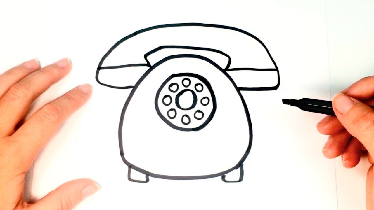 Cómo dibujar un Teléfono para niños  Dibujo de Teléfono paso a paso, dibujos de Un Telefono, como dibujar Un Telefono paso a paso