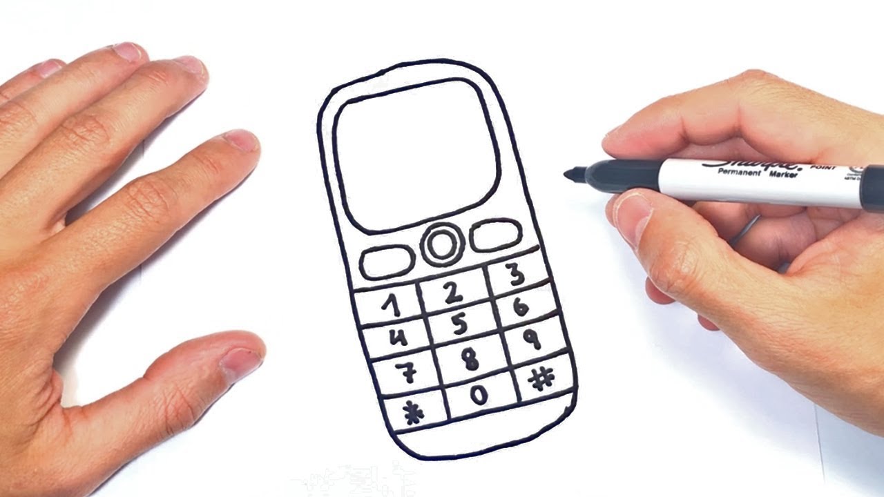 Como dibujar un Telefono Movil o Celular, dibujos de Un Telefono, como dibujar Un Telefono paso a paso