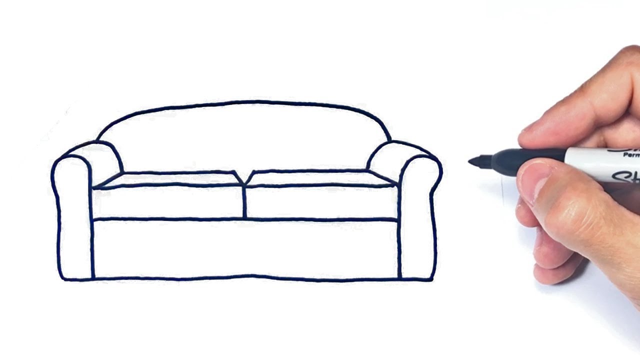 Cómo dibujar un Sofa Paso a Paso  Dibujo de Sofa, dibujos de Un Sofá, como dibujar Un Sofá paso a paso