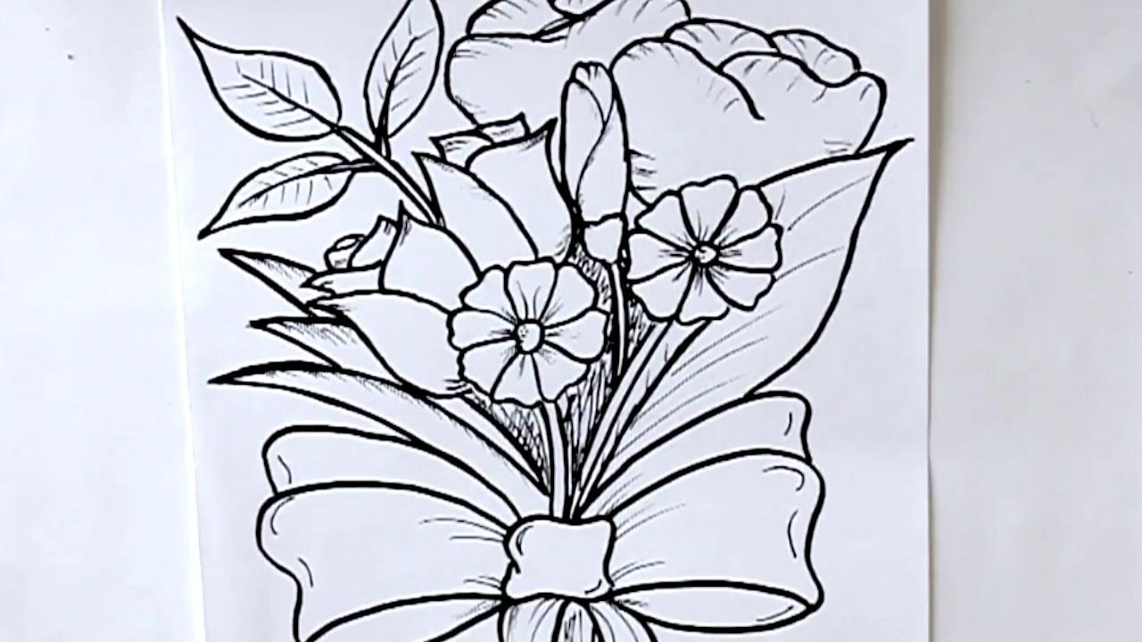 Cómo dibujar un Ramo de Flores Dibuja Conmigo Dibujos de Flores, dibujos de Un Ramo De Flores, como dibujar Un Ramo De Flores paso a paso