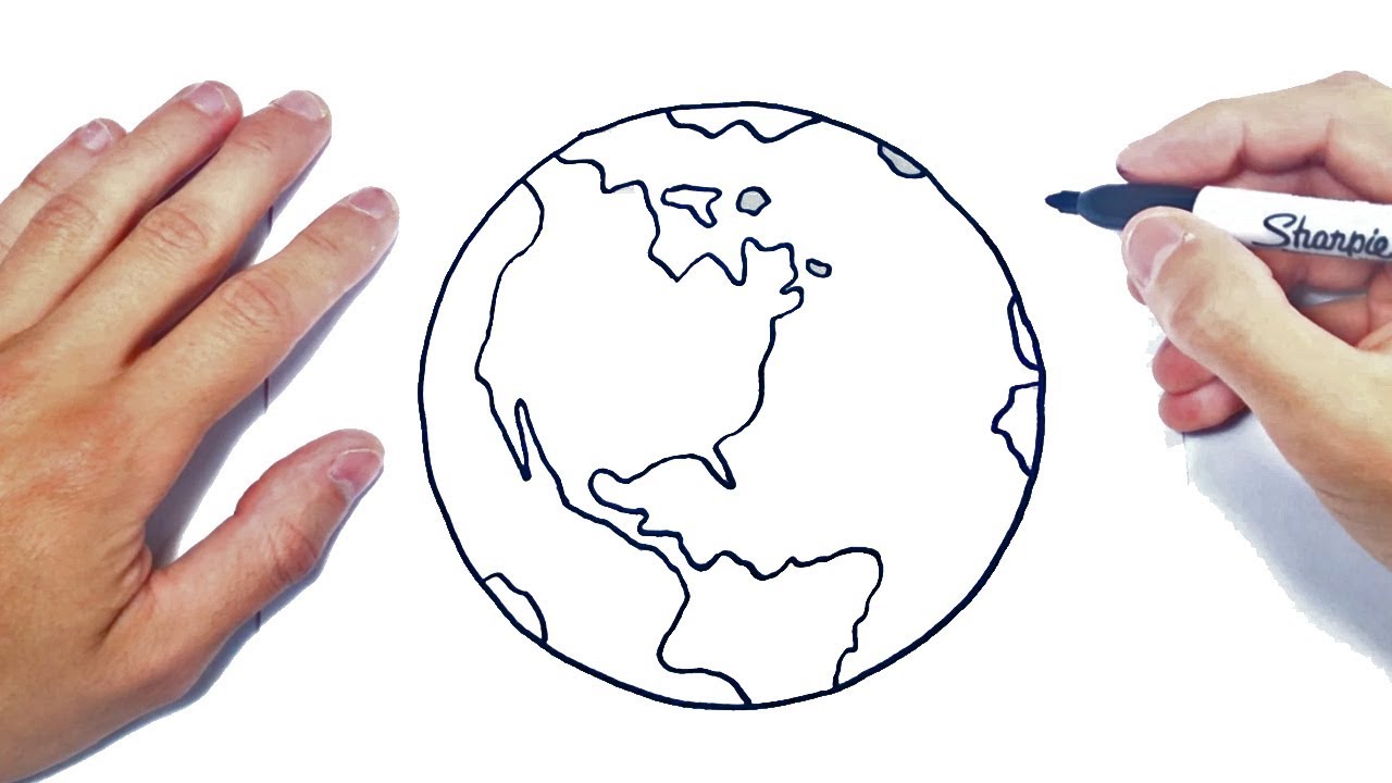 Como dibujar El Mundo o Planeta Tierra, dibujos de Un Planeta, como dibujar Un Planeta paso a paso