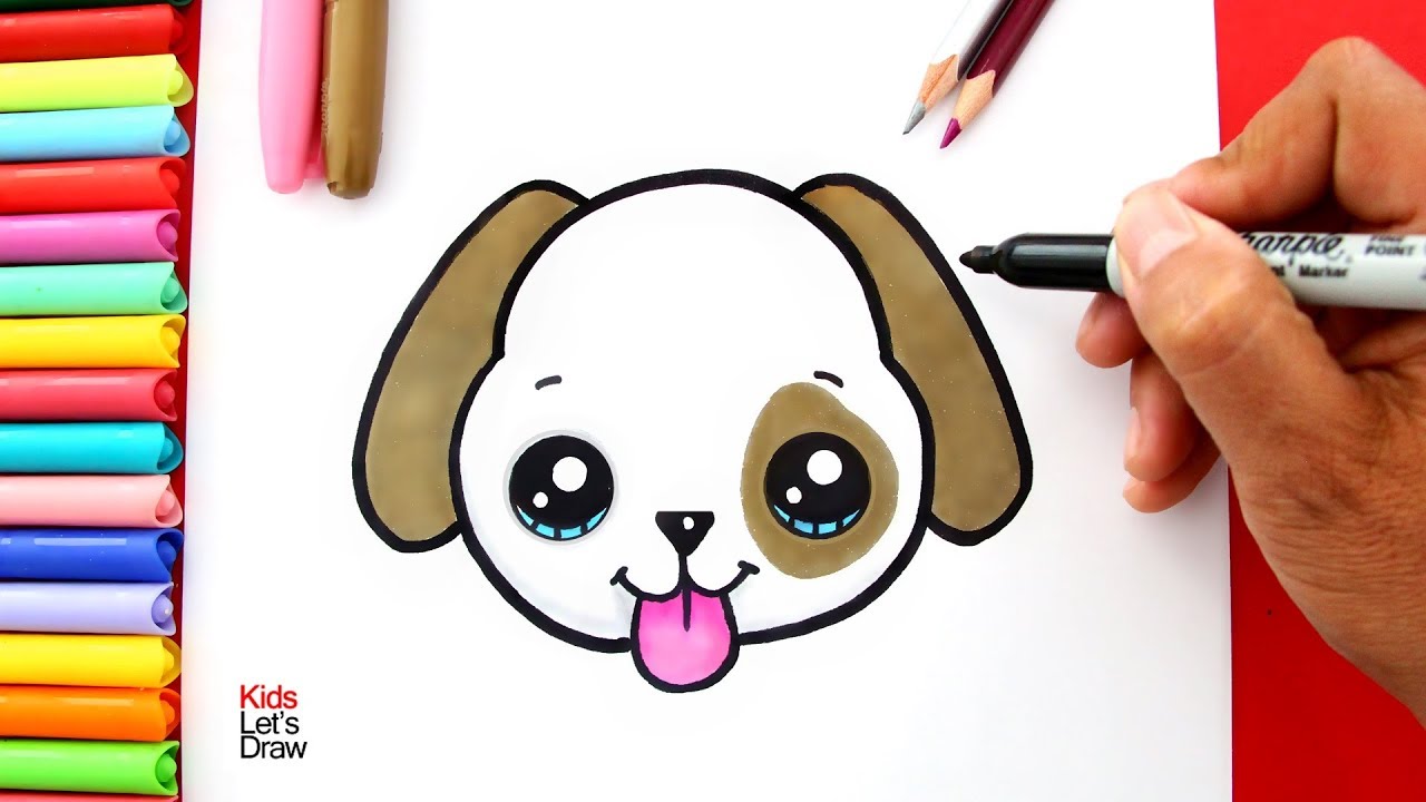 Cómo dibujar un PERRO KAWAII, dibujos de Un Perro Kawaii, como dibujar Un Perro Kawaii paso a paso