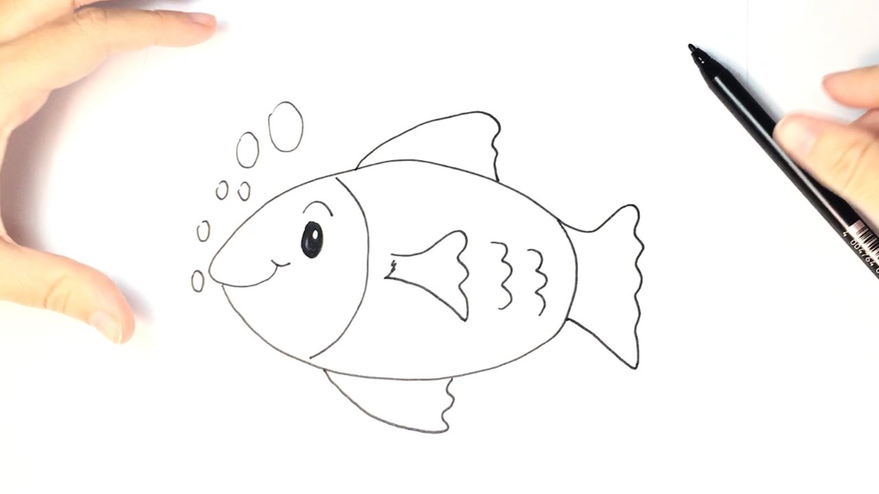 Cómo dibujar un pez para niños paso a paso, dibujos de Un Pez, como dibujar Un Pez paso a paso