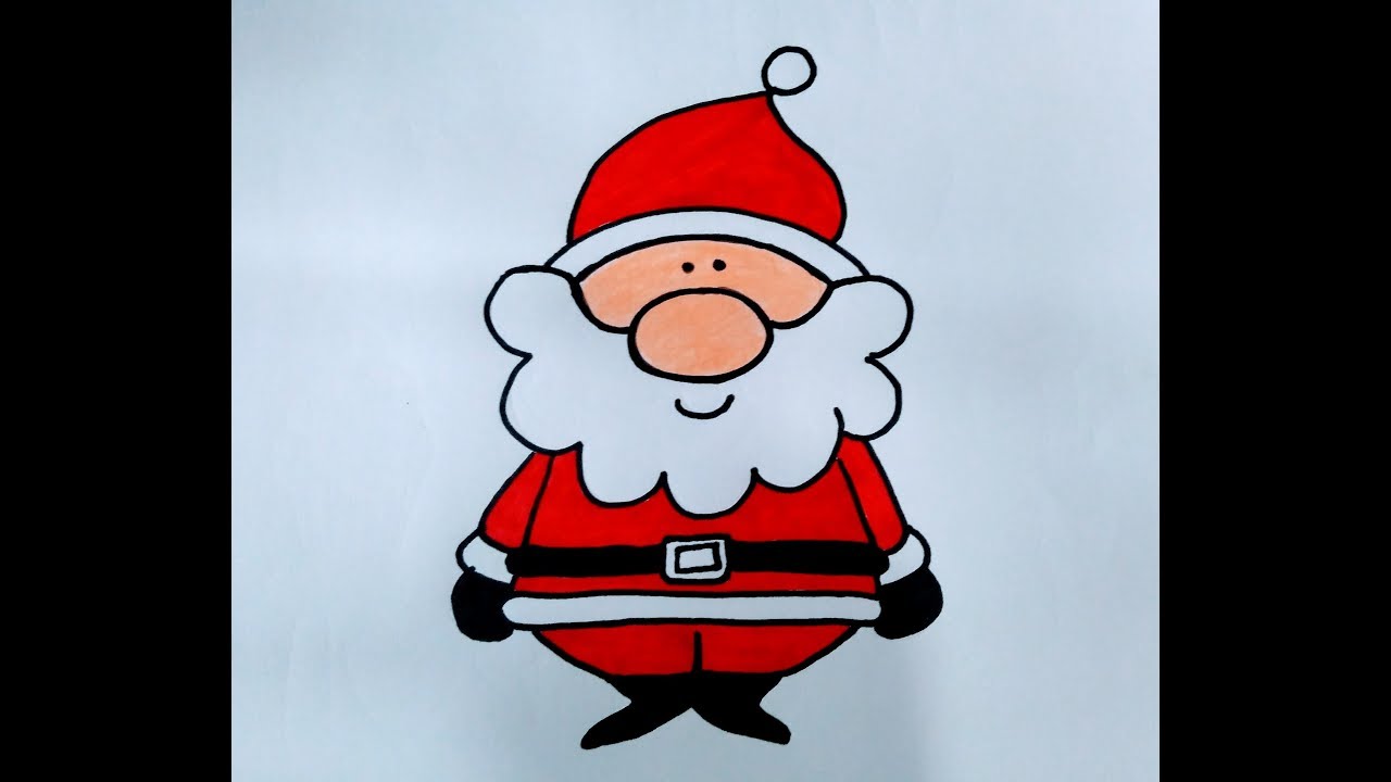 Papá Noel Santa claus dibujo facil, dibujos de Un Papa Noel Para Niños, como dibujar Un Papa Noel Para Niños paso a paso