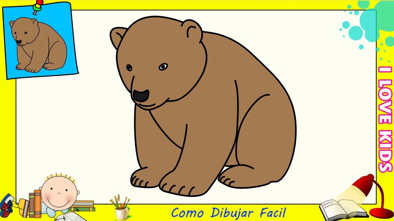 Cómo dibujar un oso grizzly  Tutorial de dibujo paso a paso, dibujos de Un Oso Pardo, como dibujar Un Oso Pardo paso a paso