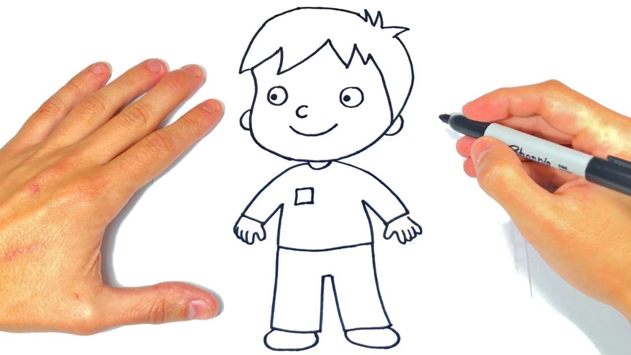 Cómo dibujar un Niño Paso a Paso  Dibujo de Niño o Chico, dibujos de Un Niño, como dibujar Un Niño paso a paso
